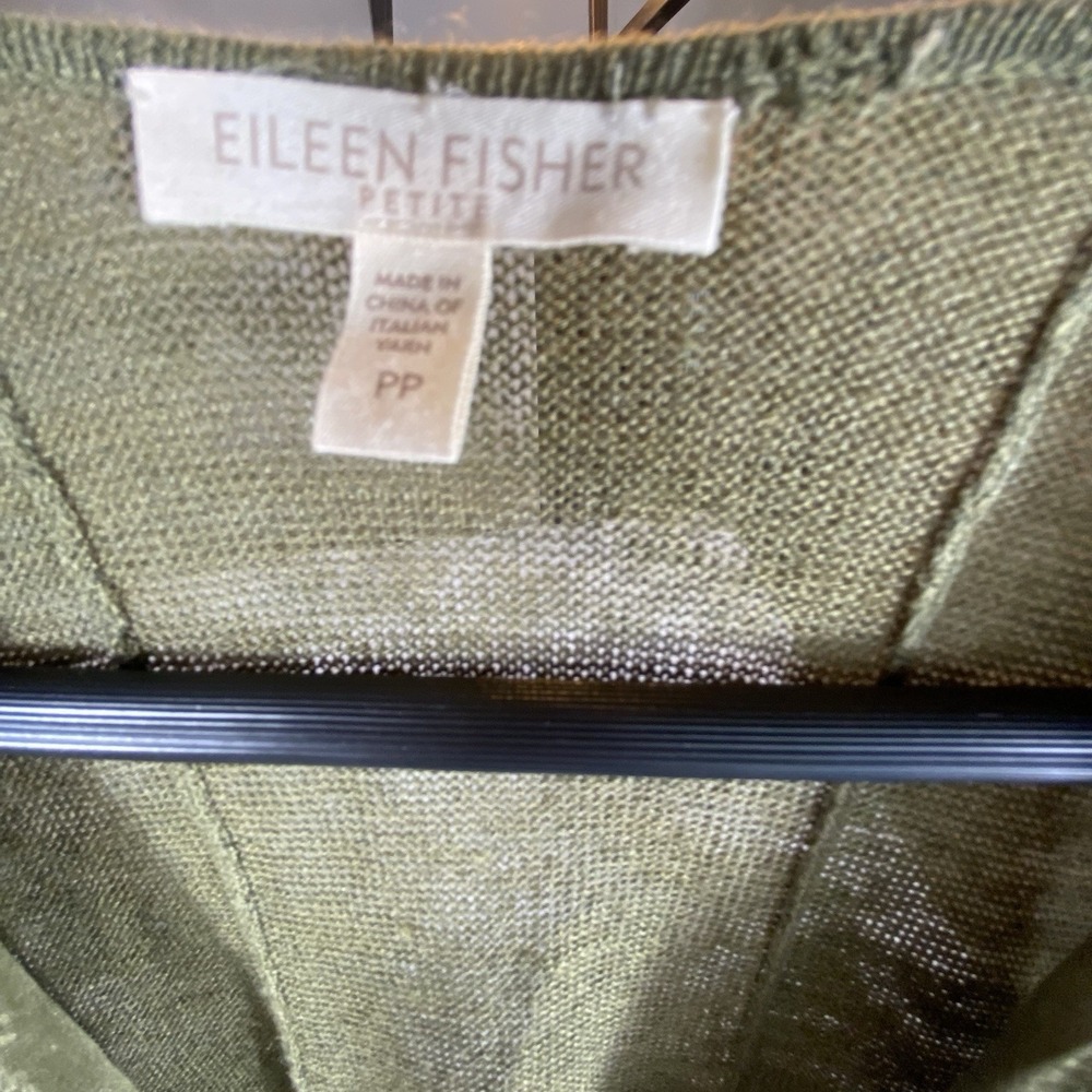 Eileen Fisher‎ Cardigan Linen Silk Habutai Small Petite Open Draped Cascading - Picture 6 of 11